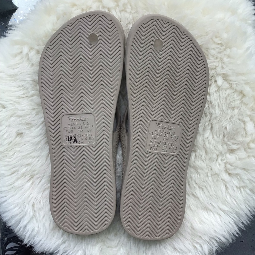 Archie’s Mens/Womens Unisex Neutral Beige Comfort Flip Flops - Picture 4 of 6